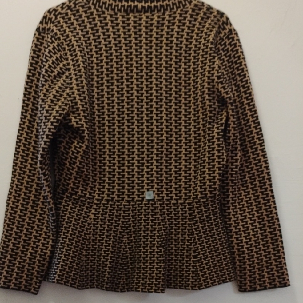 Ann Taylor Black and Tan Patterned Sweater